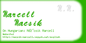 marcell macsik business card